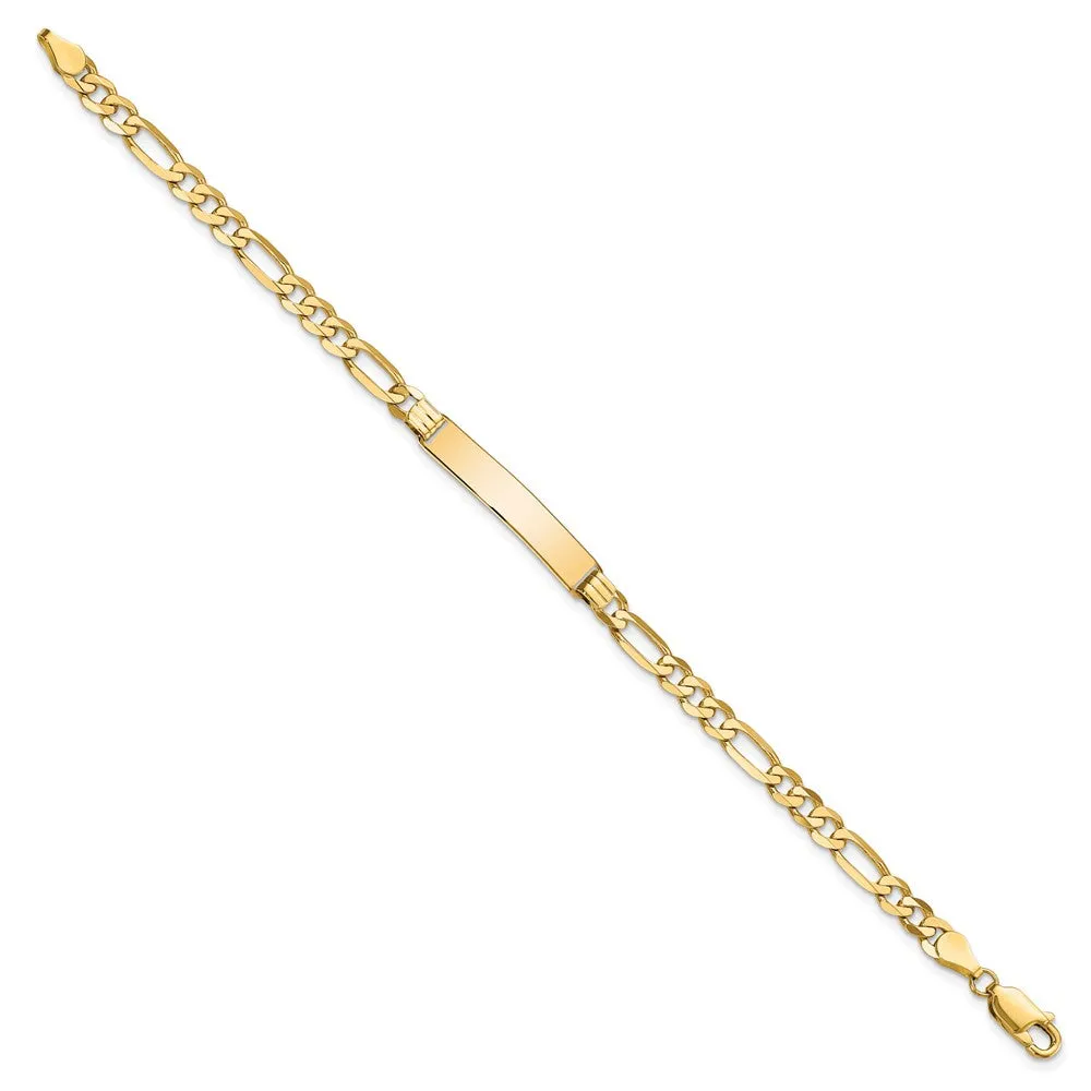 10KT Yellow Gold 8&quot; 6.28MM ID Figaro Bracelet