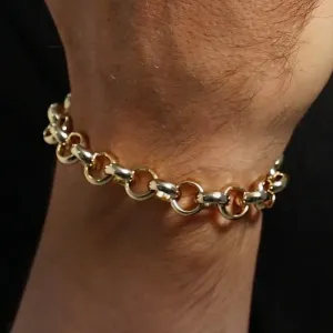 10mm Gold Belcher Bracelet Classic 6 Inches