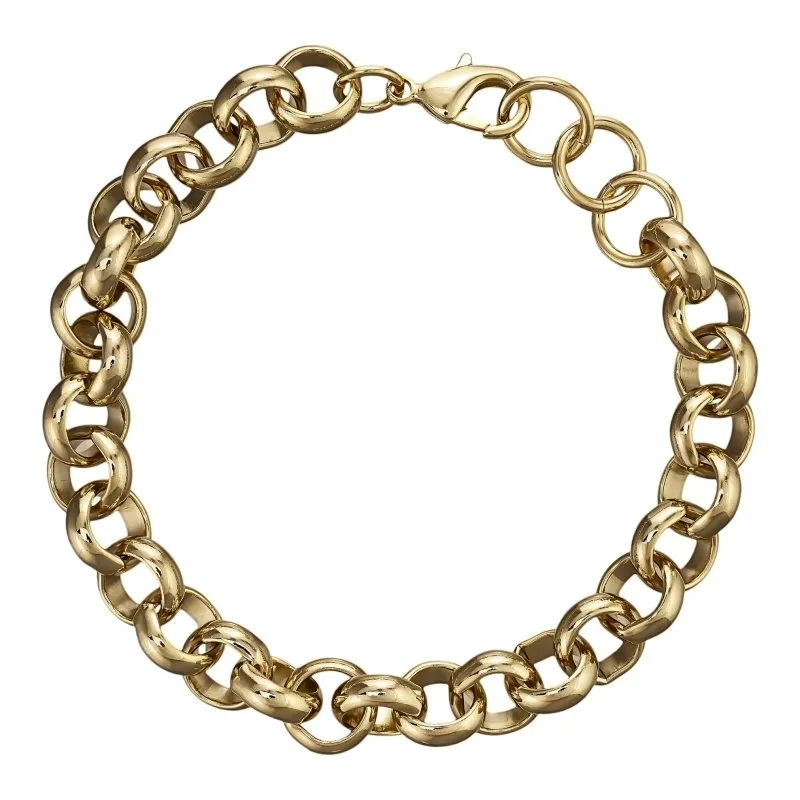 10mm Gold Belcher Bracelet Classic 6 Inches