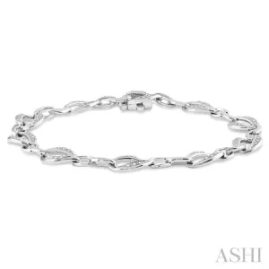 1/10 Ctw Round Cut Diamond Infinity Bracelet in Sterling Silver