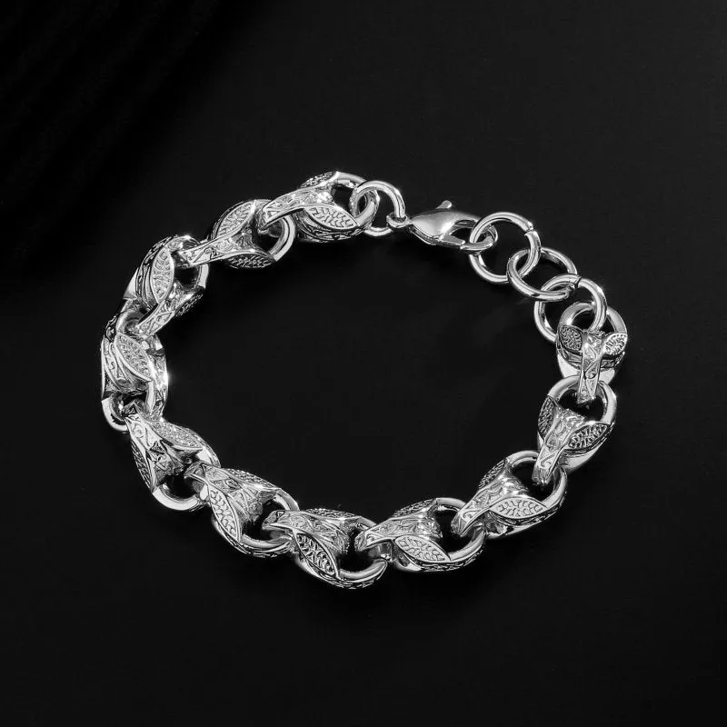 12mm Silver 3D Tulip Bracelet 8/9 Inches