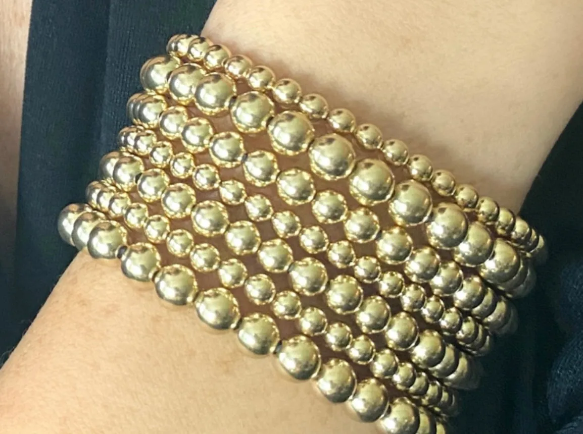 14K Gold Filled Beaded Stacking Bracelets