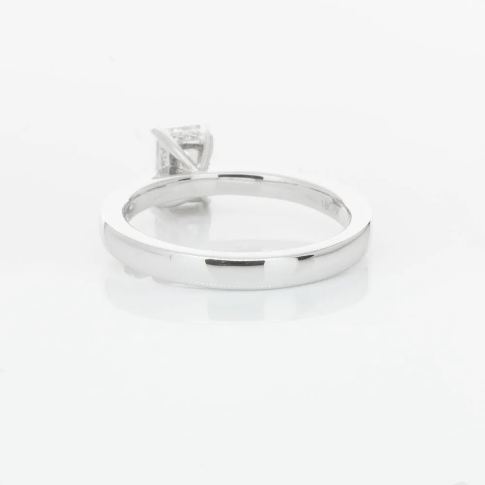 18ct White Gold .70ct Emerald Cut Diamond Ring