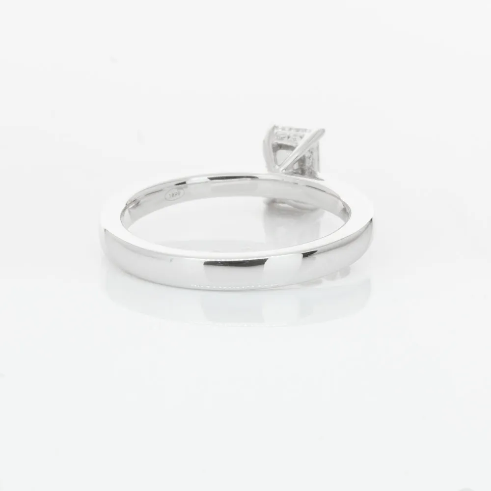 18ct White Gold .70ct Emerald Cut Diamond Ring