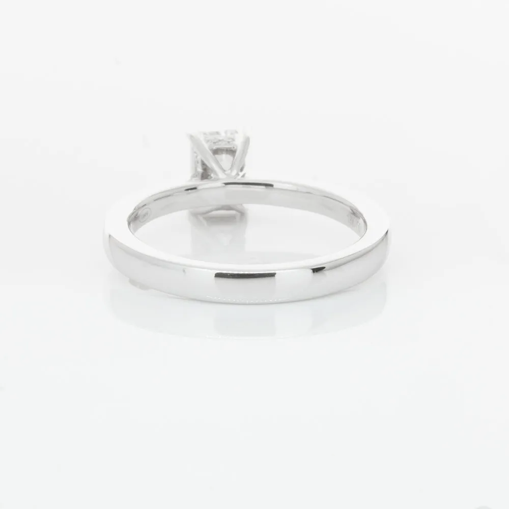 18ct White Gold .70ct Emerald Cut Diamond Ring