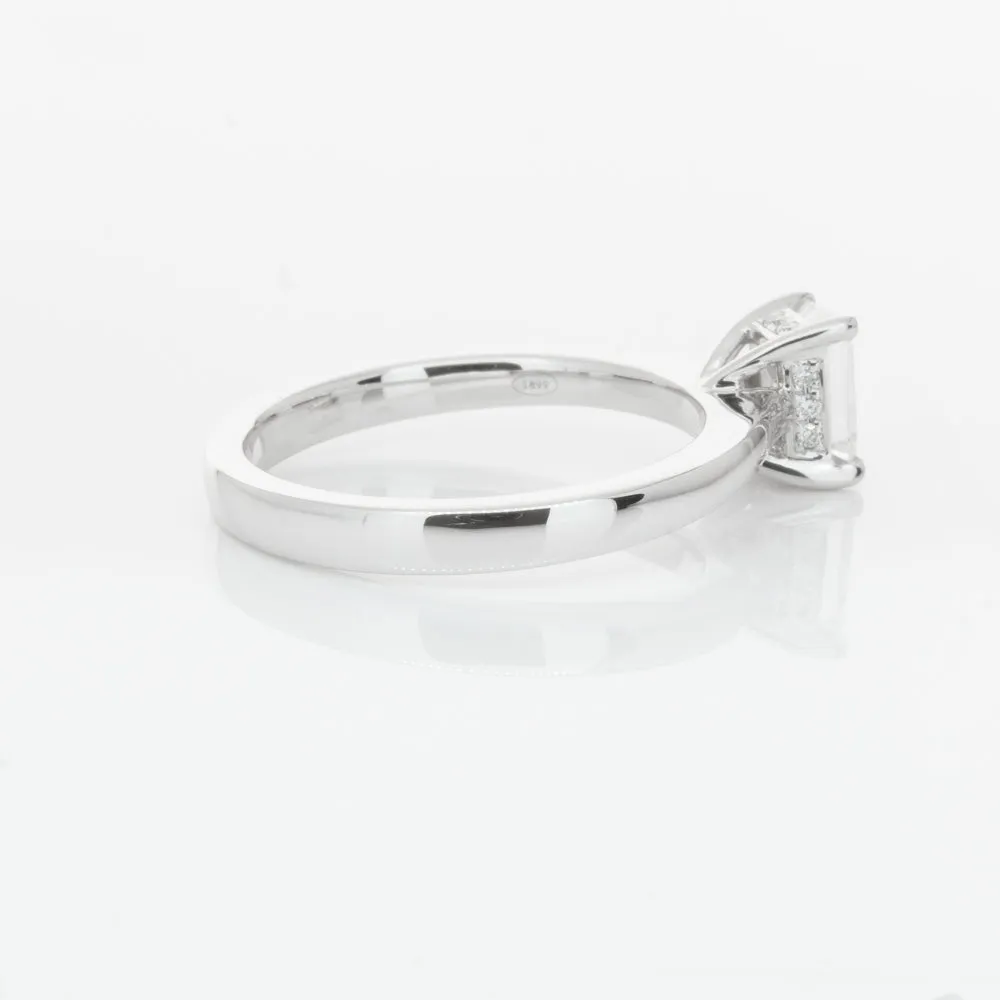 18ct White Gold .70ct Emerald Cut Diamond Ring
