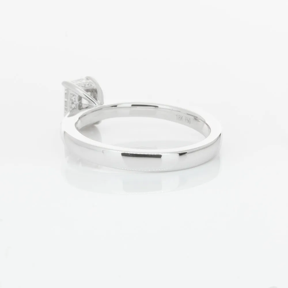 18ct White Gold .70ct Emerald Cut Diamond Ring