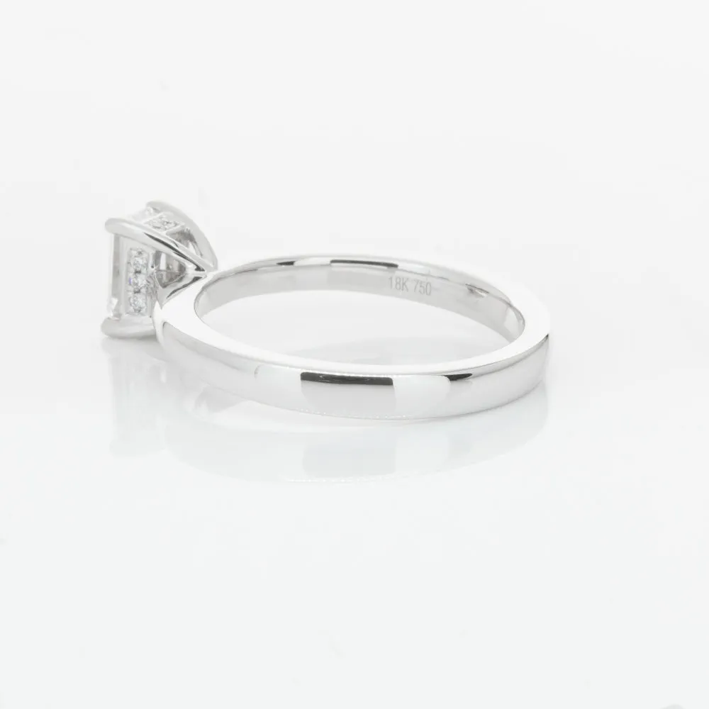 18ct White Gold .70ct Emerald Cut Diamond Ring