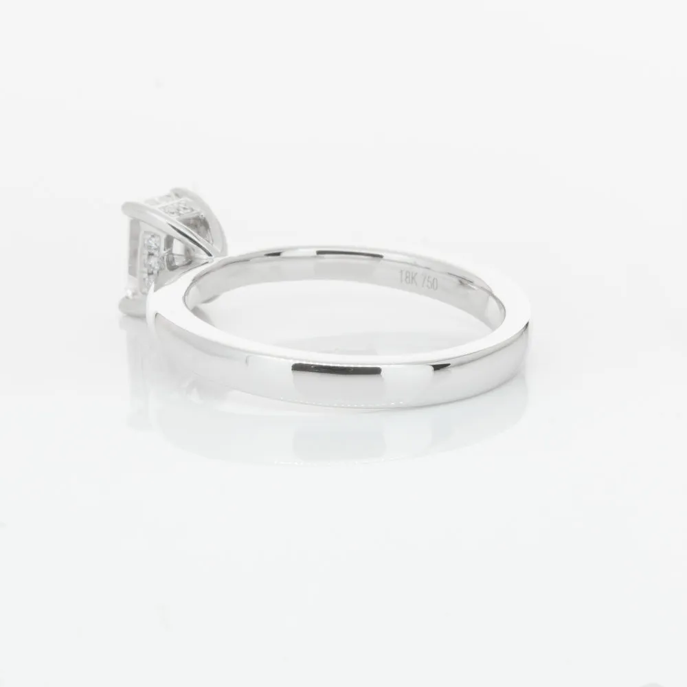 18ct White Gold .70ct Emerald Cut Diamond Ring