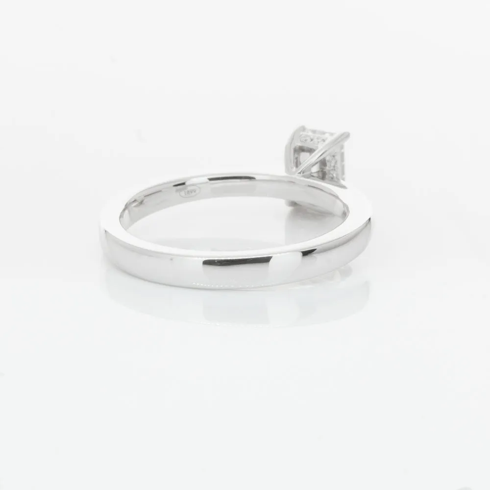 18ct White Gold .70ct Emerald Cut Diamond Ring