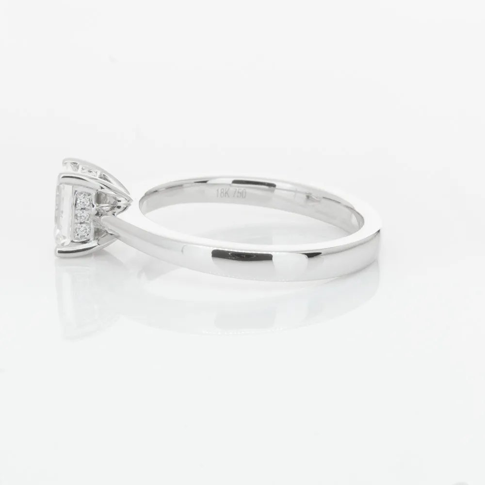 18ct White Gold .70ct Emerald Cut Diamond Ring