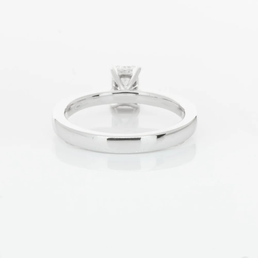 18ct White Gold .70ct Emerald Cut Diamond Ring