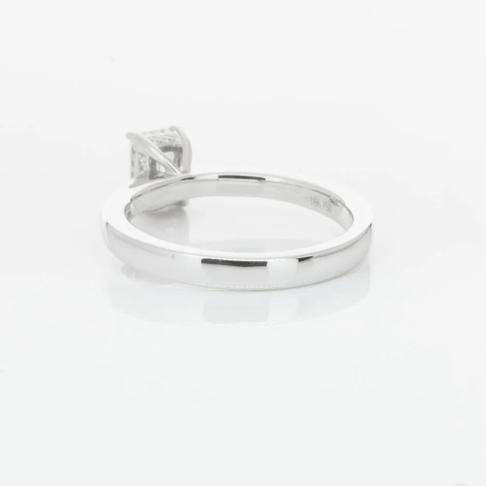 18ct White Gold .70ct Emerald Cut Diamond Ring