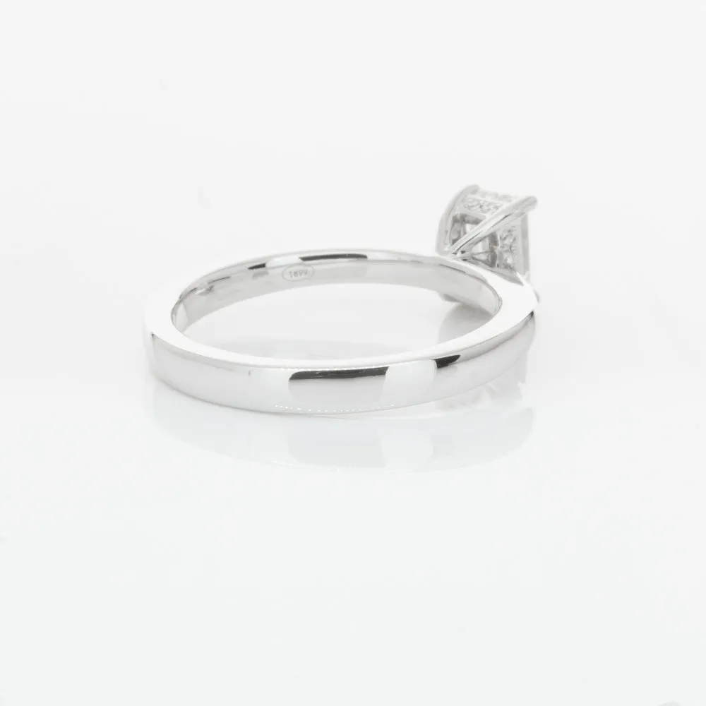 18ct White Gold .70ct Emerald Cut Diamond Ring