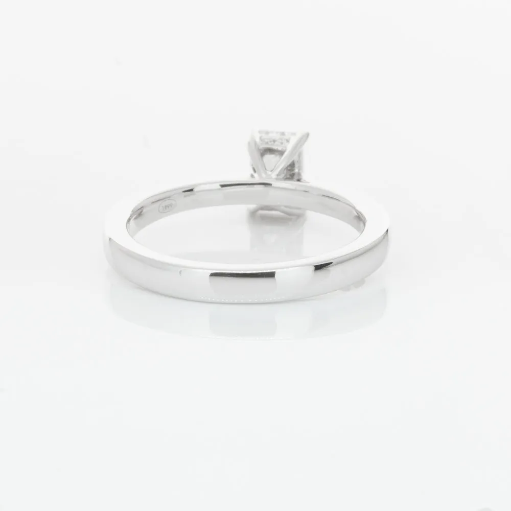 18ct White Gold .70ct Emerald Cut Diamond Ring