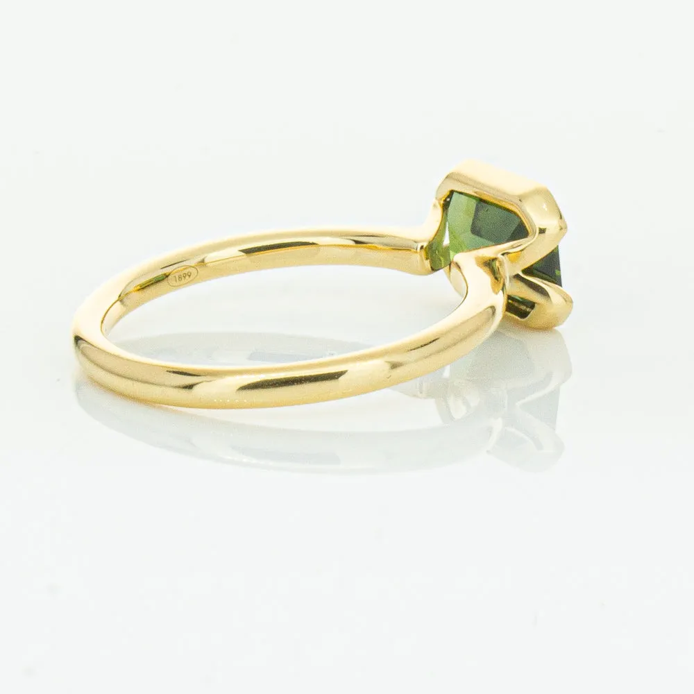18ct Yellow Gold Green Sapphire Elle Ring