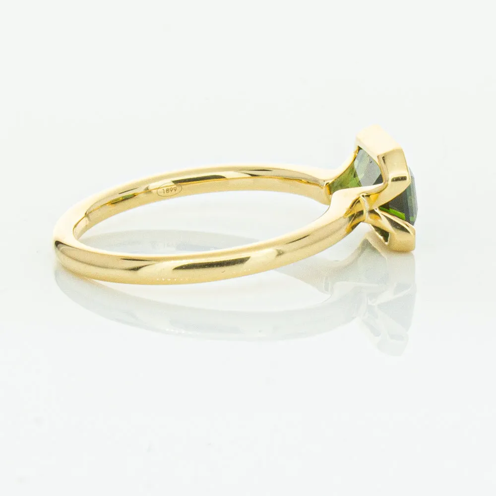 18ct Yellow Gold Green Sapphire Elle Ring
