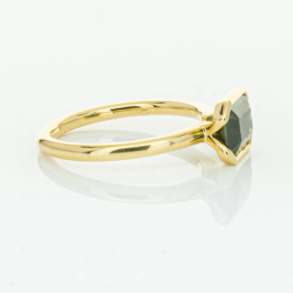 18ct Yellow Gold Green Sapphire Elle Ring