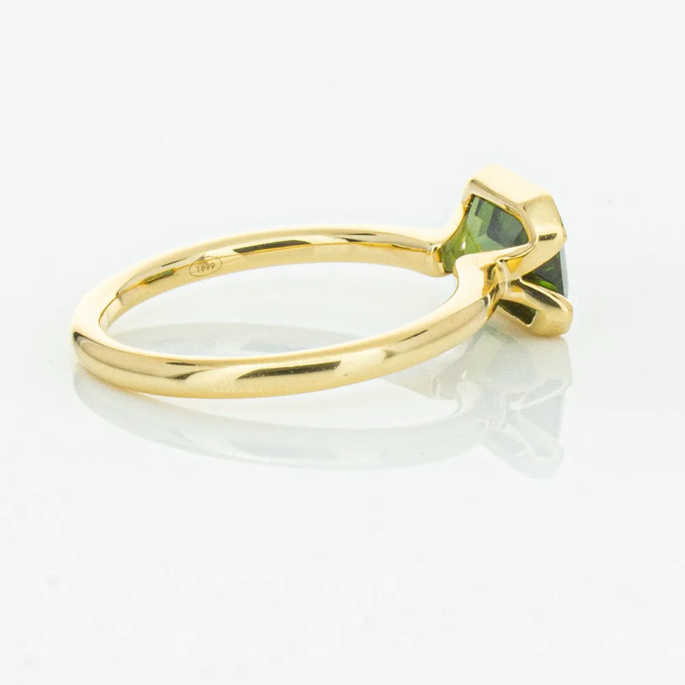 18ct Yellow Gold Green Sapphire Elle Ring