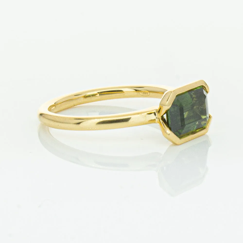 18ct Yellow Gold Green Sapphire Elle Ring