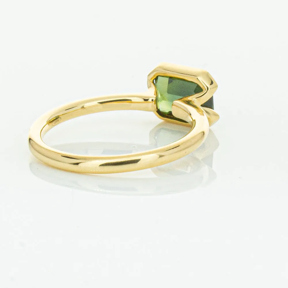 18ct Yellow Gold Green Sapphire Elle Ring