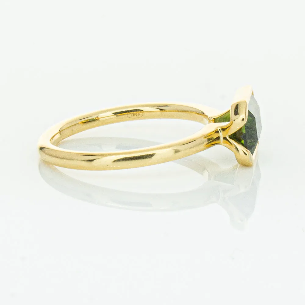 18ct Yellow Gold Green Sapphire Elle Ring