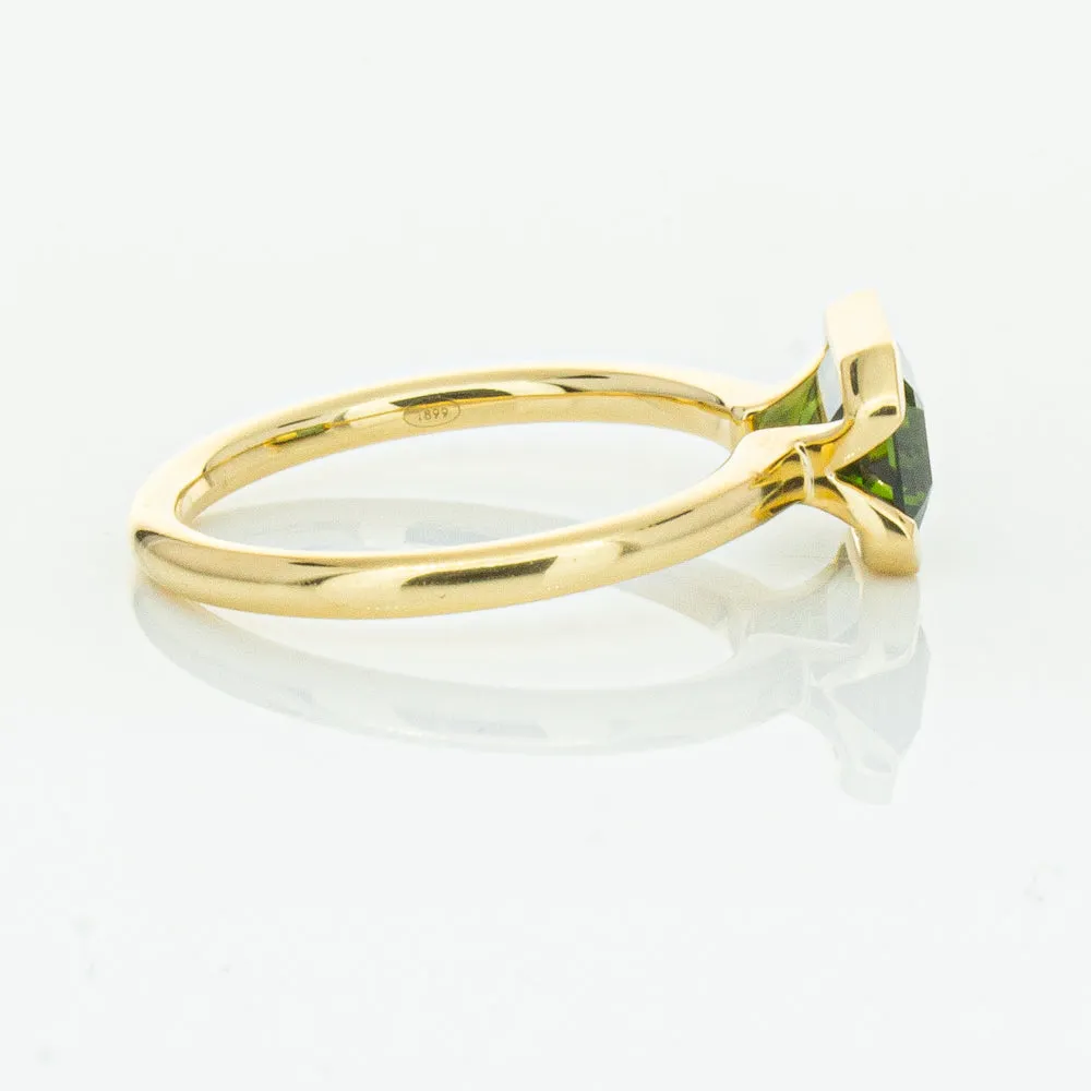 18ct Yellow Gold Green Sapphire Elle Ring