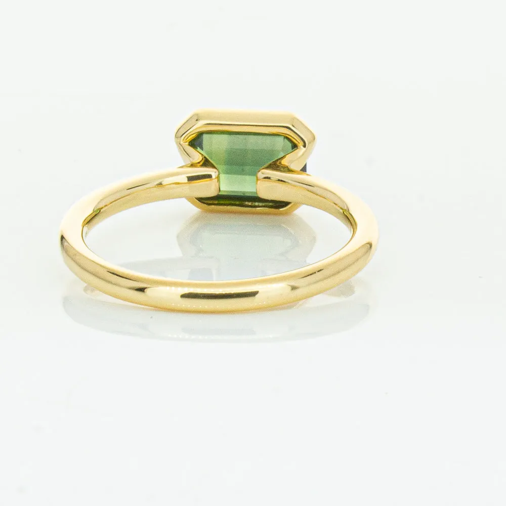 18ct Yellow Gold Green Sapphire Elle Ring