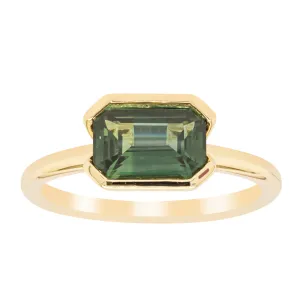 18ct Yellow Gold Green Sapphire Elle Ring