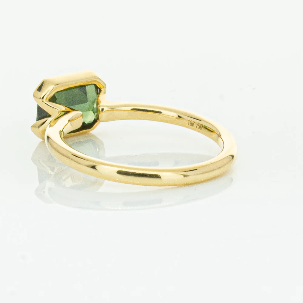 18ct Yellow Gold Green Sapphire Elle Ring
