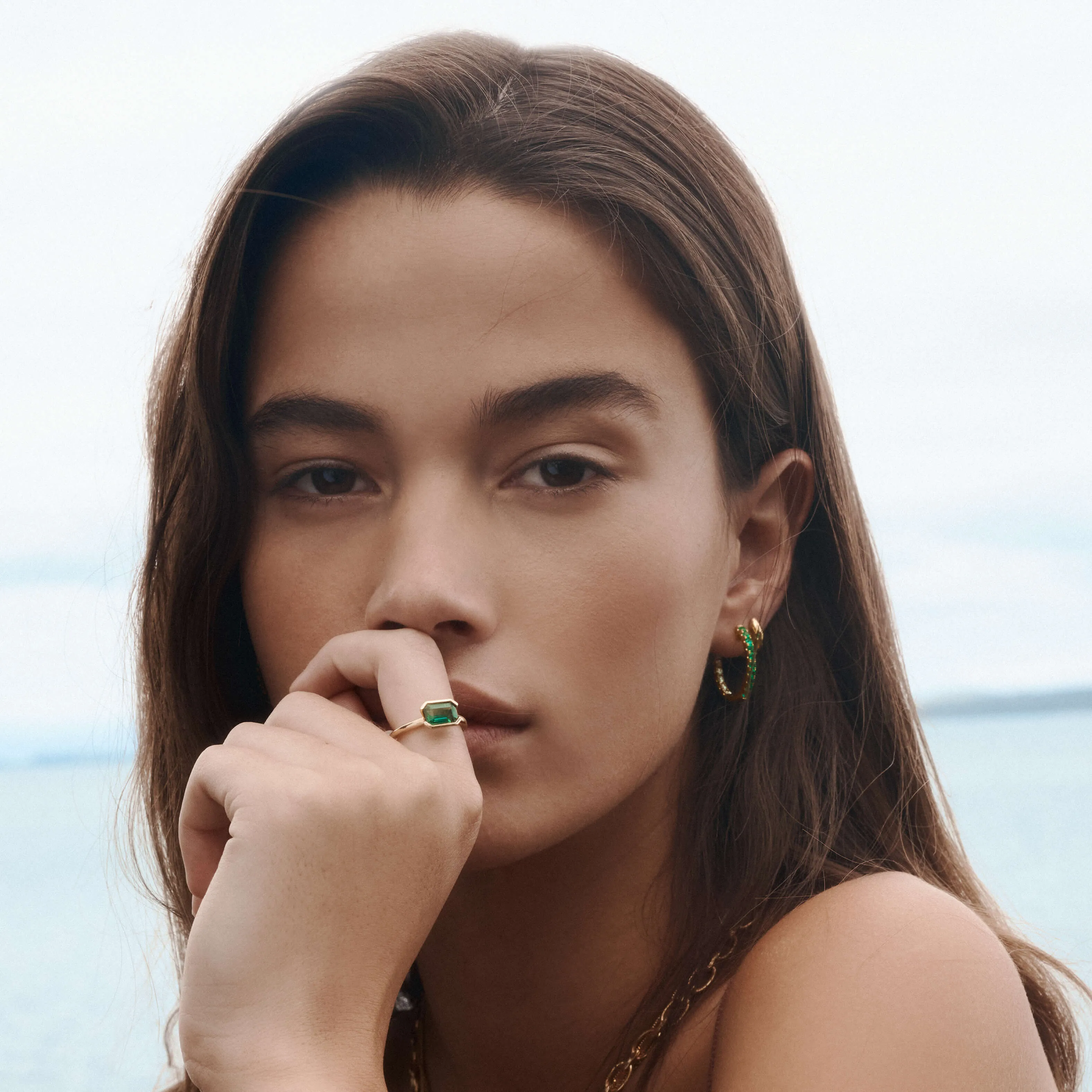 18ct Yellow Gold Green Sapphire Elle Ring
