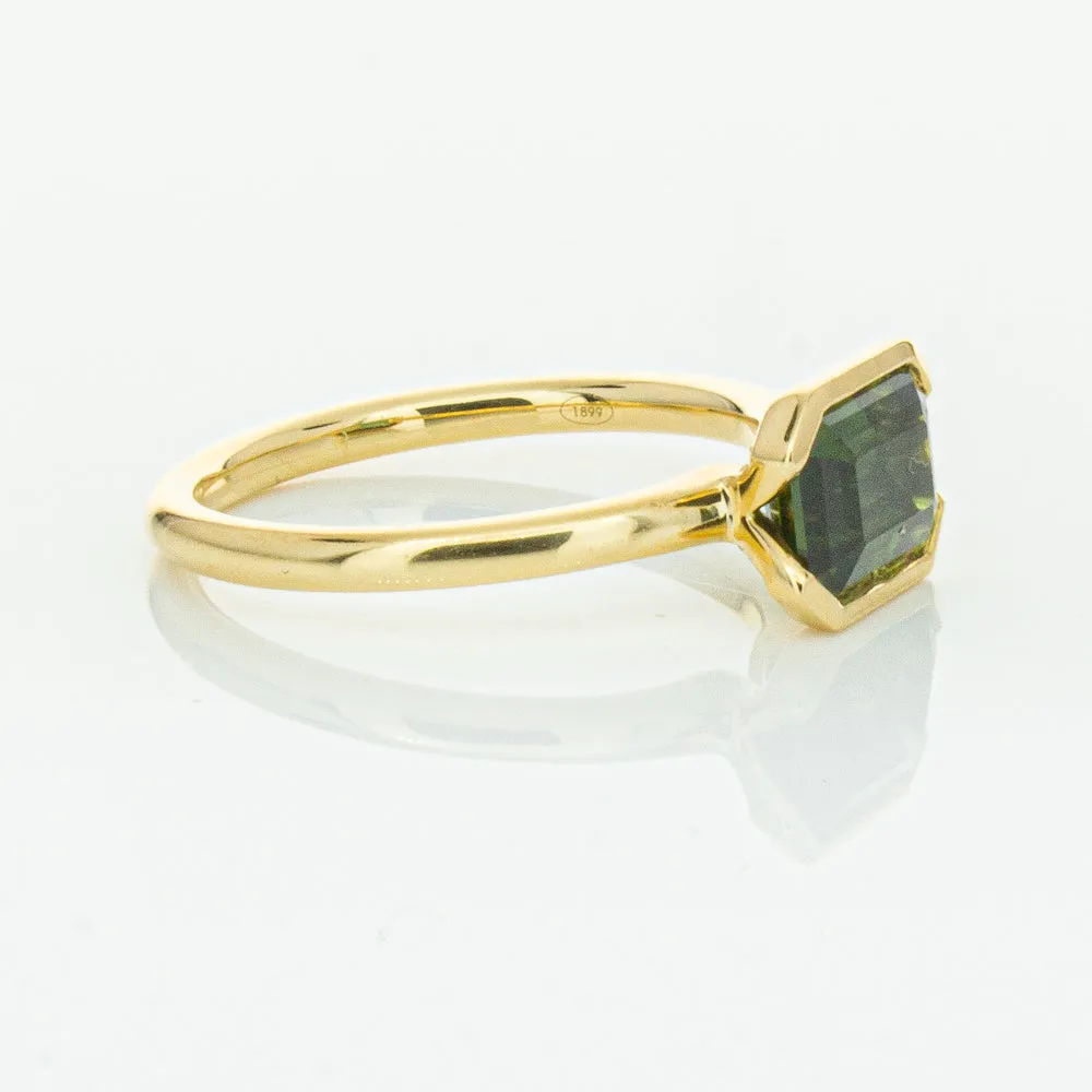 18ct Yellow Gold Green Sapphire Elle Ring