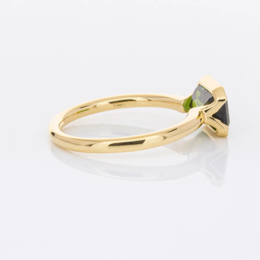 18ct Yellow Gold Green Tourmaline Elle Ring