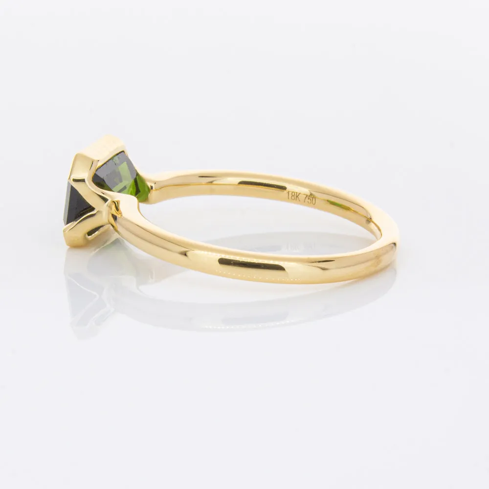 18ct Yellow Gold Green Tourmaline Elle Ring