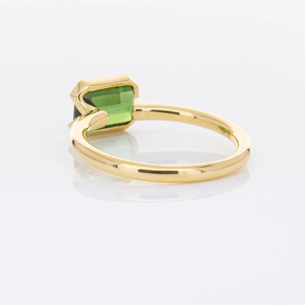 18ct Yellow Gold Green Tourmaline Elle Ring