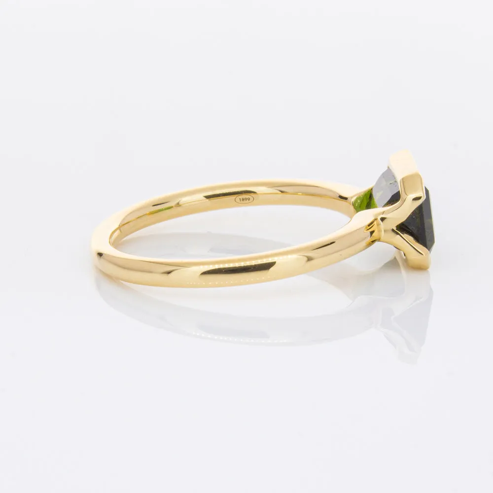 18ct Yellow Gold Green Tourmaline Elle Ring