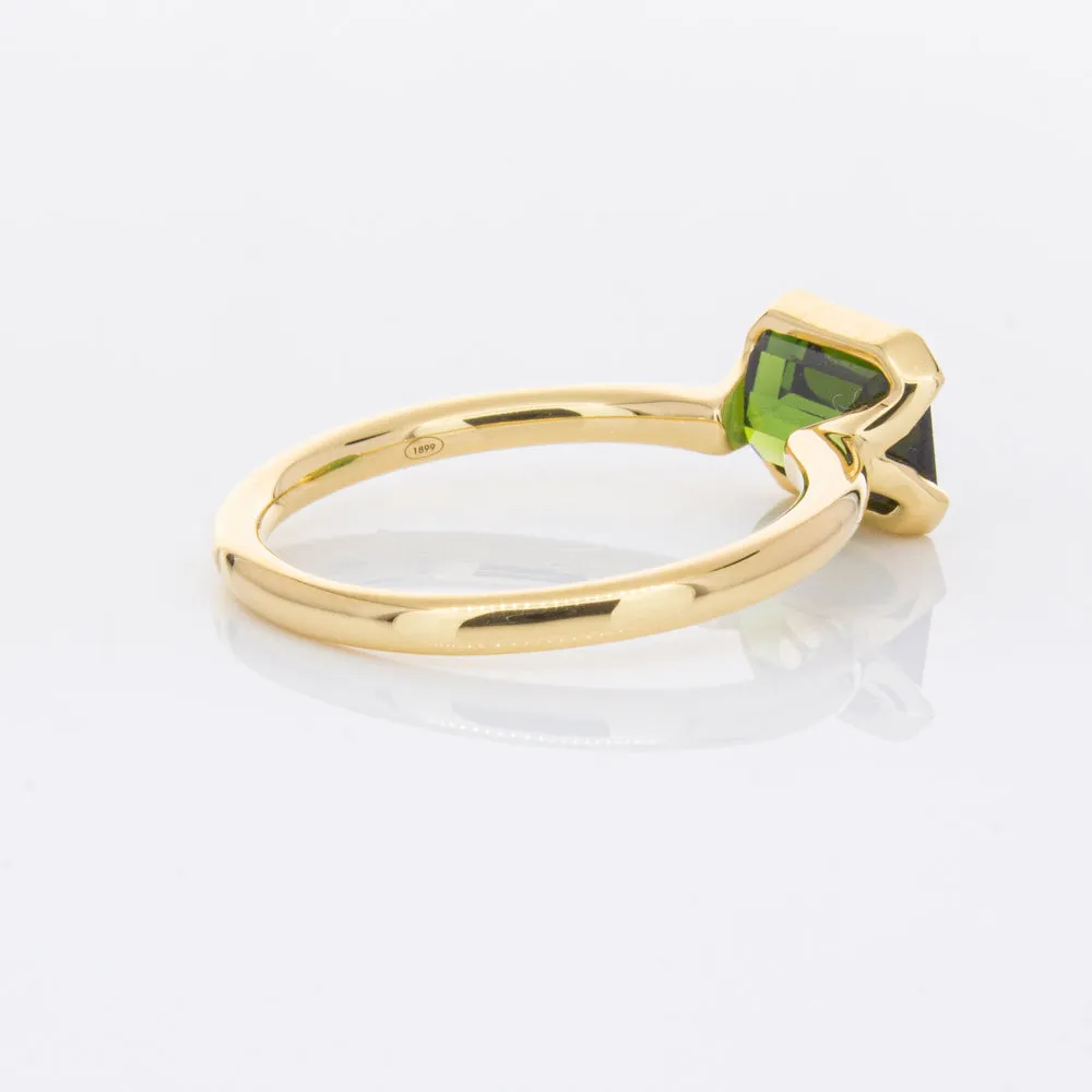 18ct Yellow Gold Green Tourmaline Elle Ring