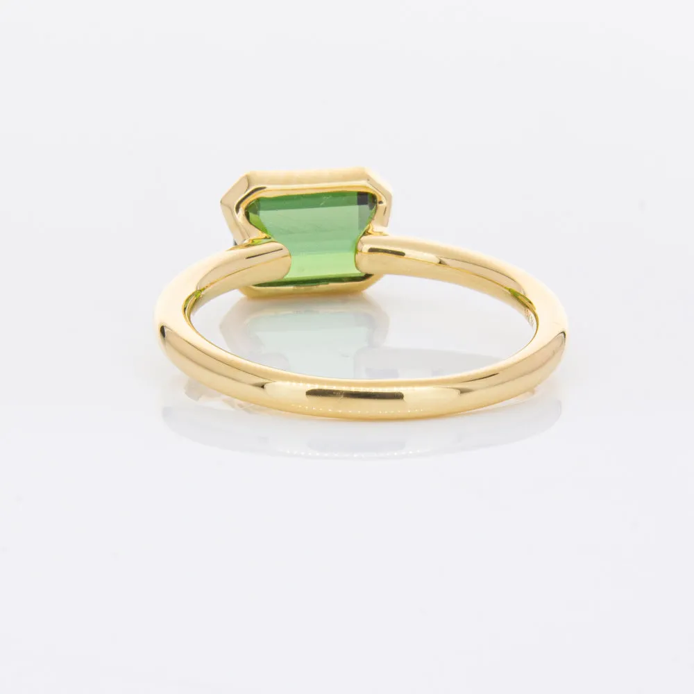 18ct Yellow Gold Green Tourmaline Elle Ring