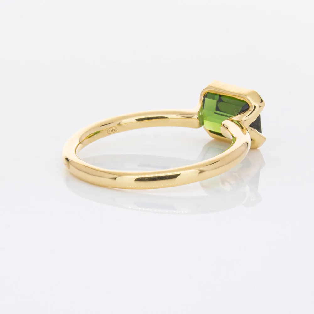18ct Yellow Gold Green Tourmaline Elle Ring