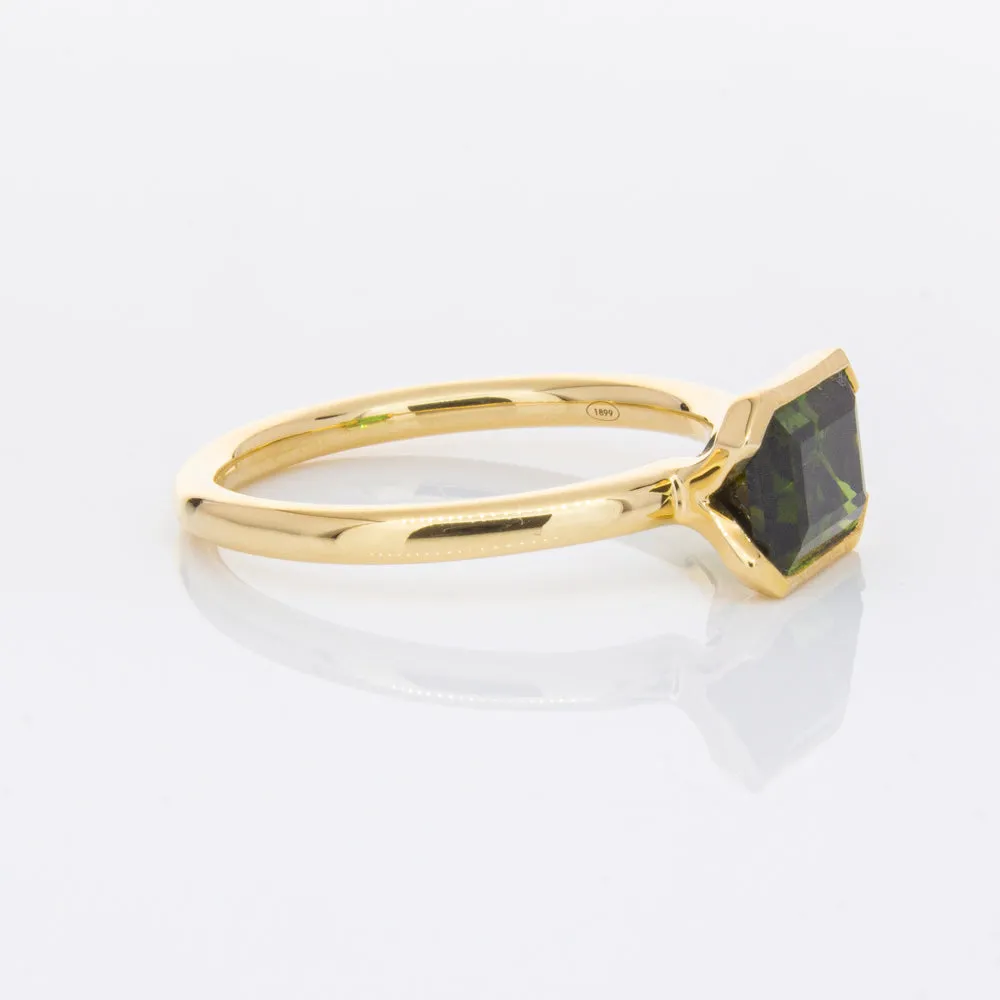18ct Yellow Gold Green Tourmaline Elle Ring