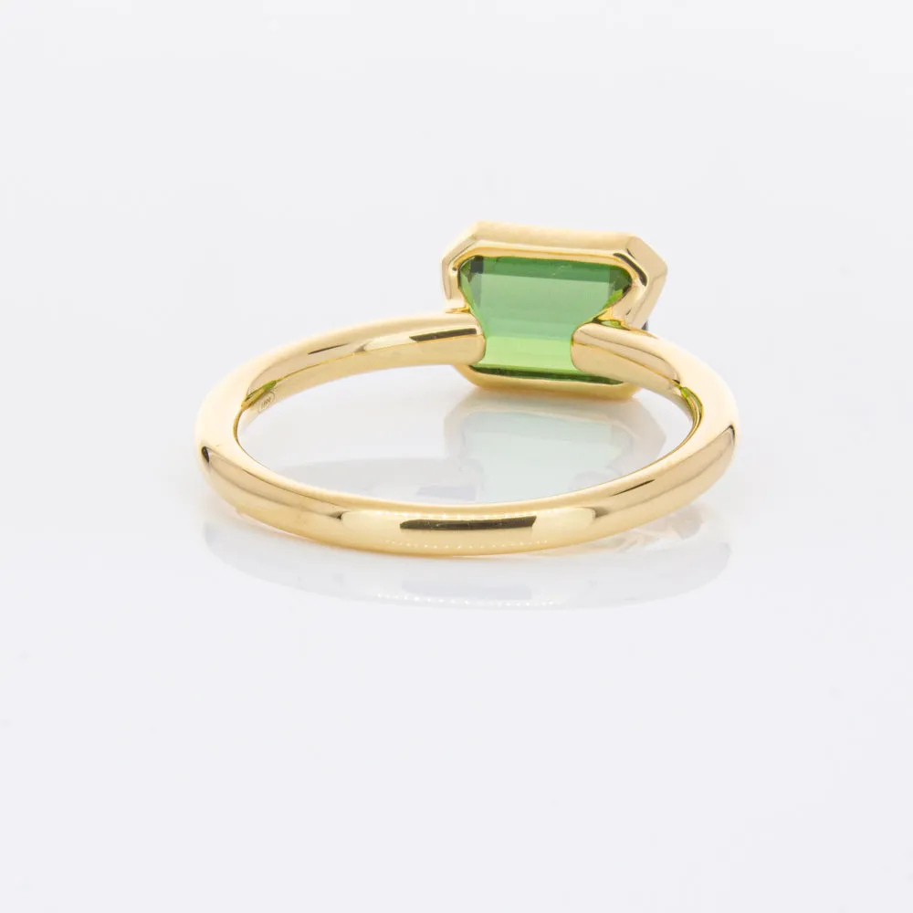 18ct Yellow Gold Green Tourmaline Elle Ring