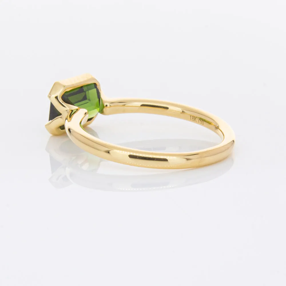 18ct Yellow Gold Green Tourmaline Elle Ring