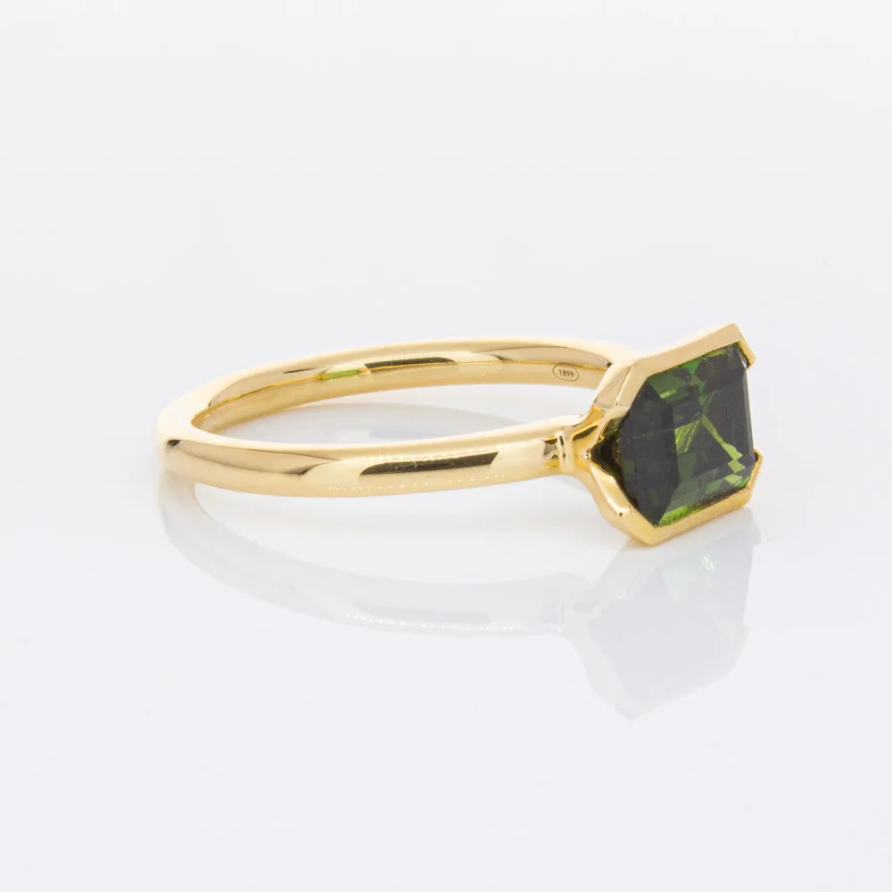 18ct Yellow Gold Green Tourmaline Elle Ring