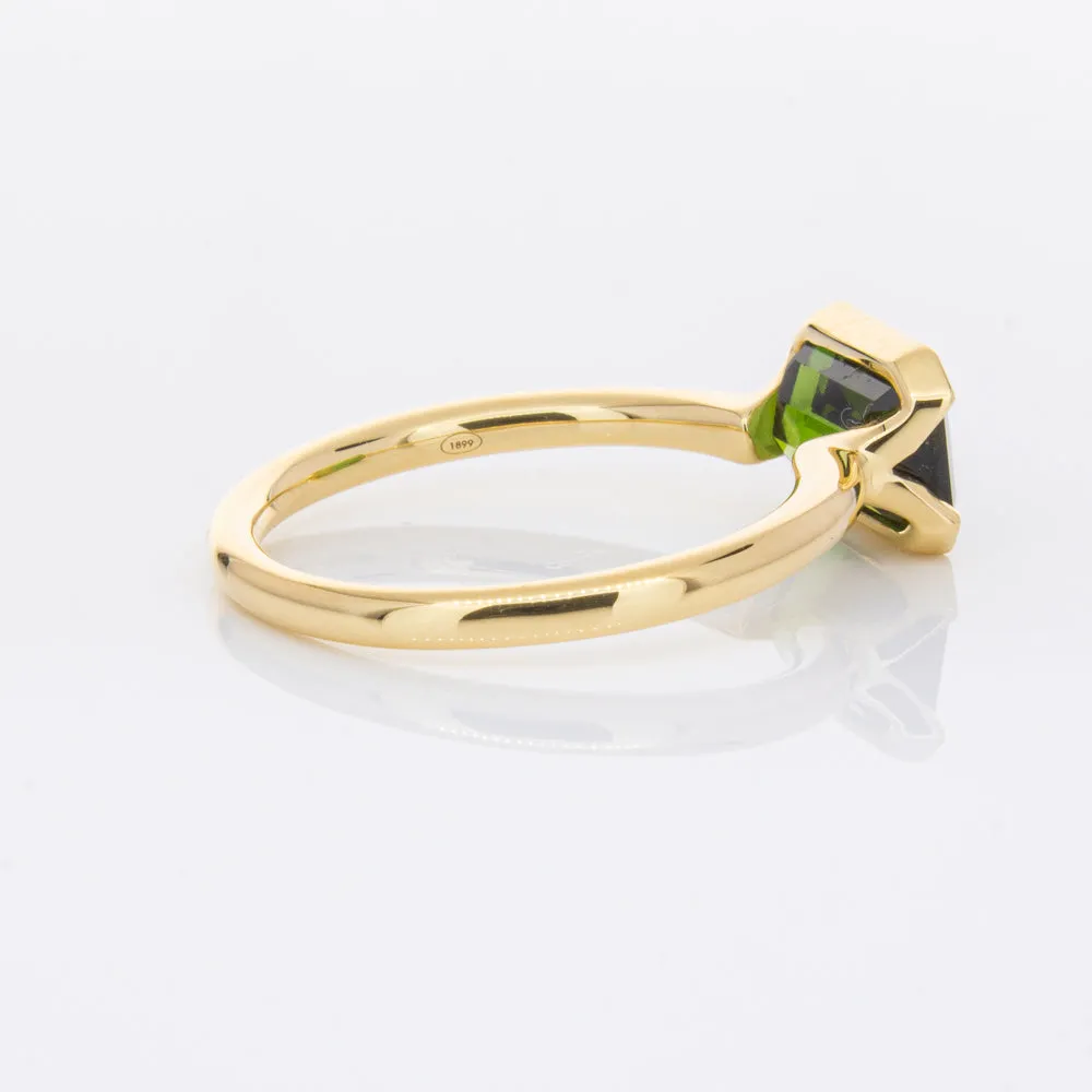 18ct Yellow Gold Green Tourmaline Elle Ring