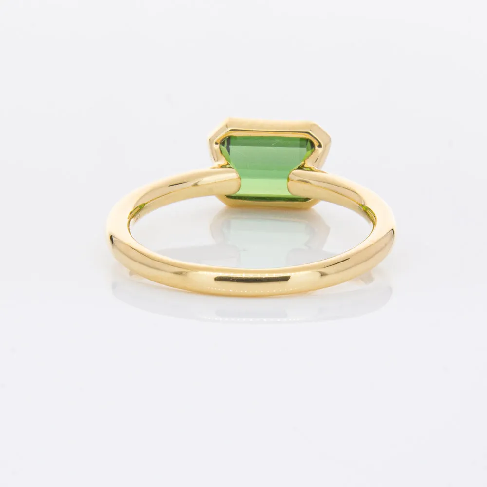 18ct Yellow Gold Green Tourmaline Elle Ring