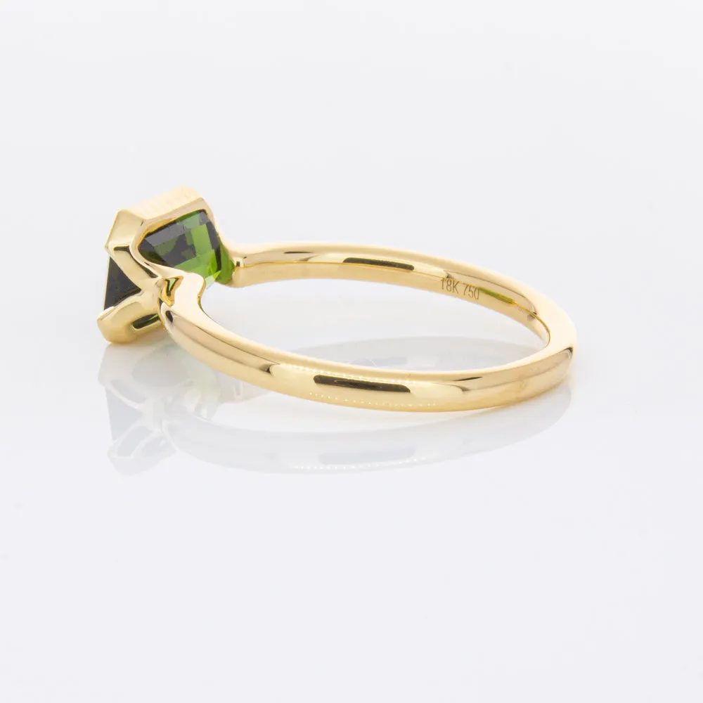 18ct Yellow Gold Green Tourmaline Elle Ring