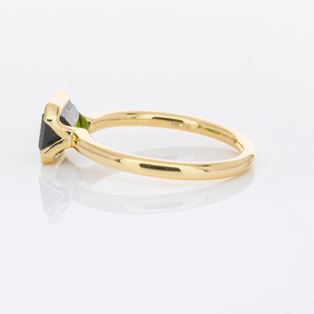 18ct Yellow Gold Green Tourmaline Elle Ring