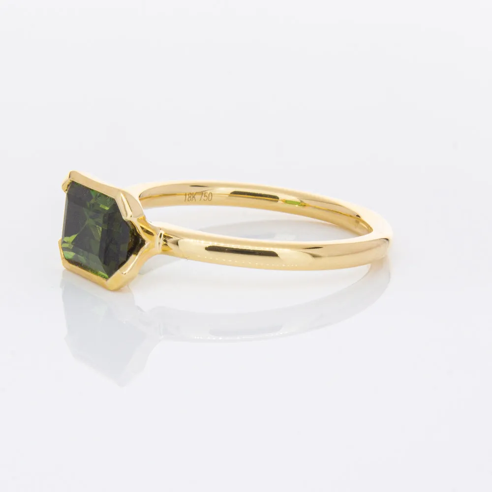 18ct Yellow Gold Green Tourmaline Elle Ring