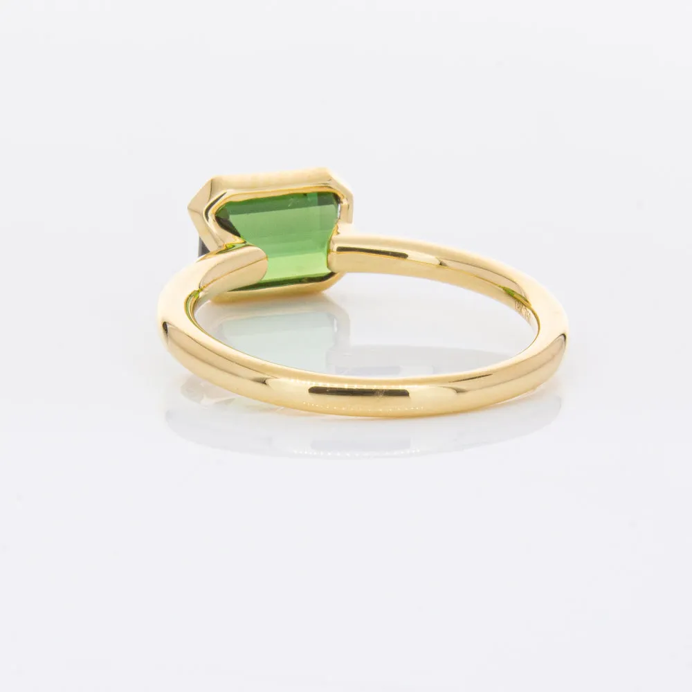 18ct Yellow Gold Green Tourmaline Elle Ring