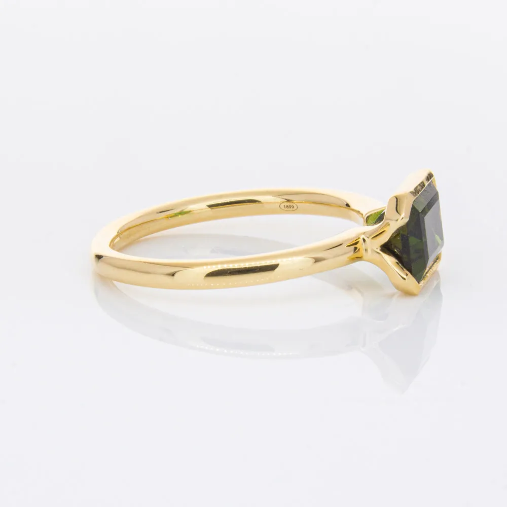 18ct Yellow Gold Green Tourmaline Elle Ring